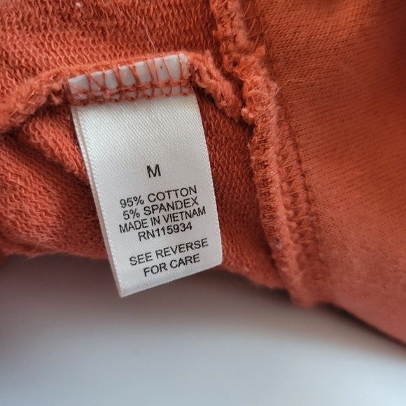 Modbe Medium Orange Long Sleeve Zip Up Jacket Double Zipper Hooded Thumb Hole - Picture 9 of 9